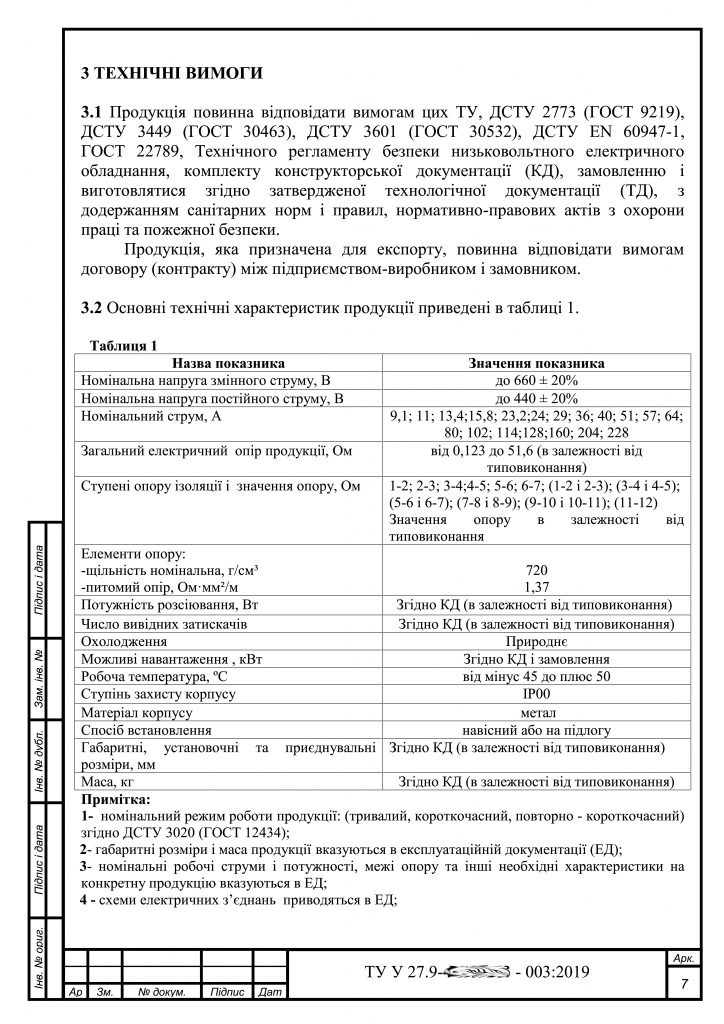 Технические требования ТУ